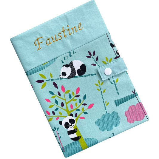 Personalized health book cover - Faustine sky blue