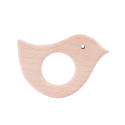 Wooden teething ring - Forest Beige