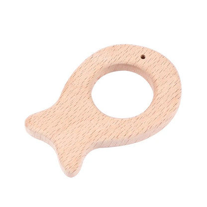 Wooden teething ring - Forest Beige