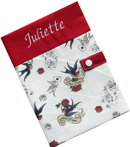 Protège carnet de santé personnalisé - Rouge Juliette