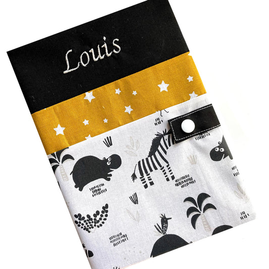 Protège carnet de santé personnalisé - Noir Louis