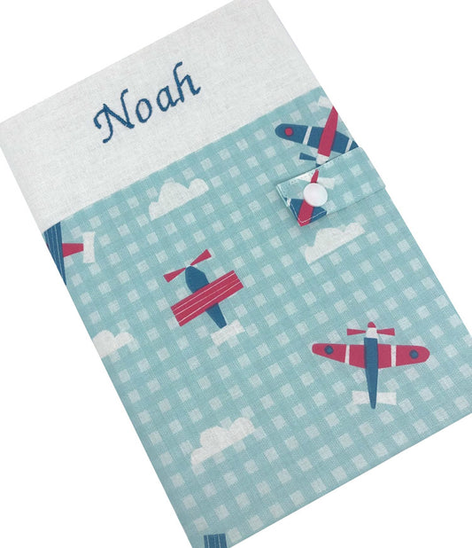 Personalized health book cover - Noah Blue